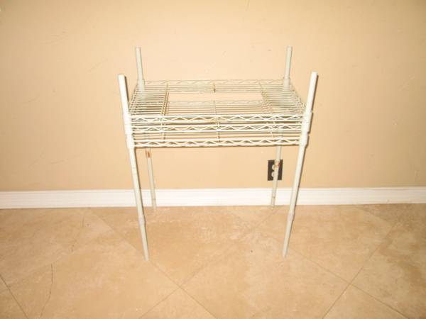 Photo Small Metal shelf Wire Shelf 30H 23 wide 13.5 deep $20