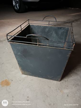 Vintage Metal Square Planter-Square 15 X 15--14 Inches Tall-Rustic $15