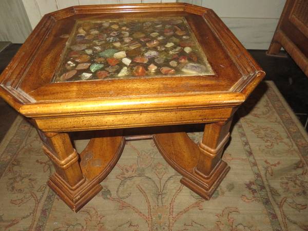 small end table for a rock hound polished stones $99