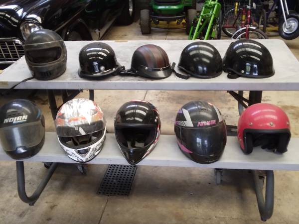 Photo Black Motorcycle Half Helmets $50 each