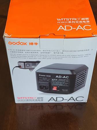 Photo GODOX AD-AC AC Power Source Adapter for Godox AD600 $100