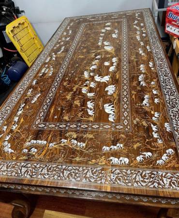 Photo VINTAGE ANGLO INDIAN INLAY TABLE $2,000