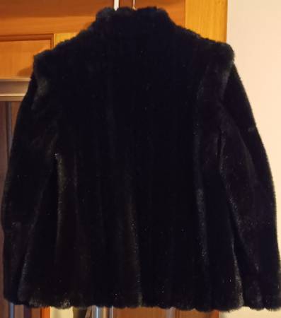 Photo Vintage Black Faux Mink Fur Hip-length Coat $20