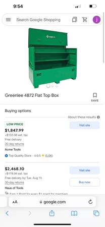 Photo greenlee job boxtool box $900