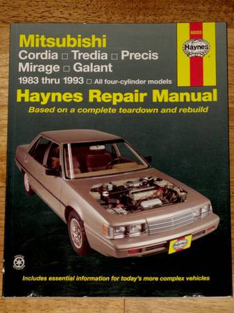 Photo 1983-1993 Mitsubishi MirageGalant Haynes Repair Manual $10