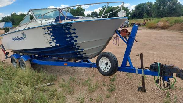Photo 19 ft Cabin cruiser - 200 hp outboard- 2 axle trailer- Or Best Offer $1,800