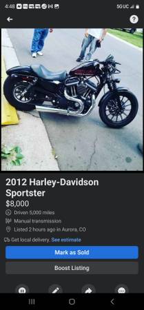 Photo 2012 Harley Davidson Sportster 883 $8,000