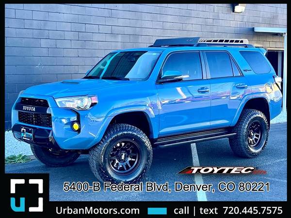 Photo 2018 Toyota 4Runner TRD PRO in Cavalry Blue - ToyTec Lift More - $51,990 (5400-B Federal Blvd. Denver. 80221)