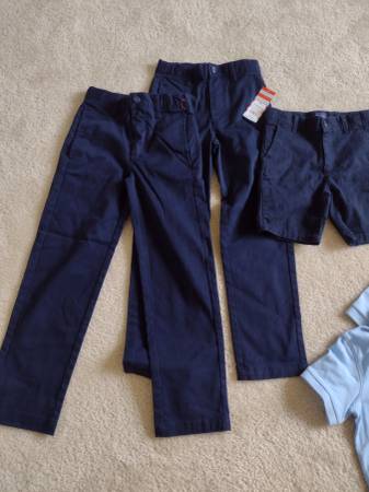 2- Boys Navy Blue School Uniform Pants Sz 8  1- Short Sz 5 New $20