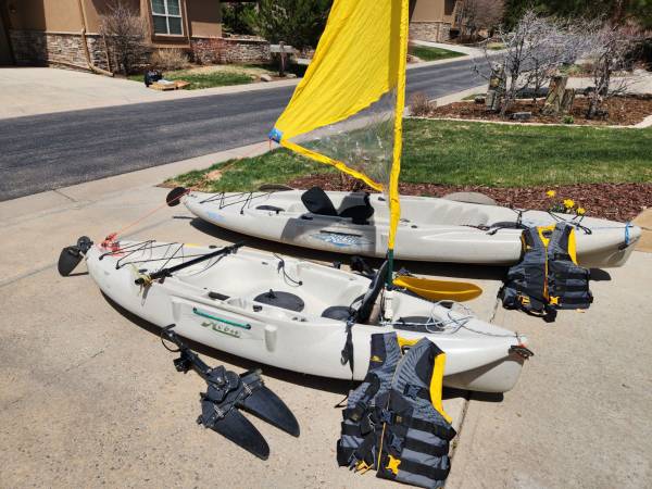 2 Hobie Mirage Outback Kayaks pedalrow or sail $3,500