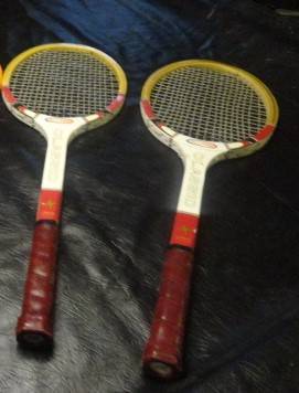 Photo A Pair of Vintage Wooden Tennis Rackets All Pro $50