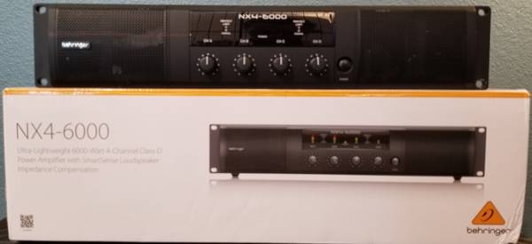 Photo Behringer NX4-6000 Ultra-Lightweight 6000-Watt 4-Channel Class-D Power Amplifier $395