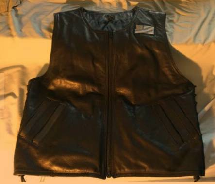 Photo Custom Leather Motorcycle Vest $225