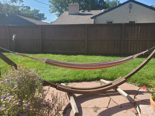 Photo Hammock with a wooden stand $35