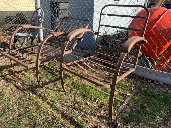 Photo Hettrick Manufacturing Company Vintage Wrought-Iron Art Deco Spring Chair Patio $600