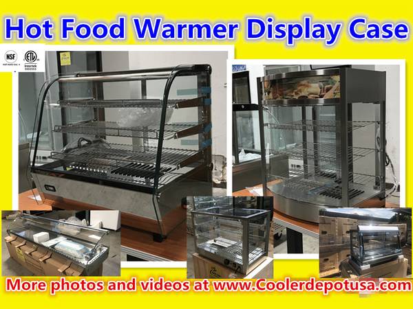 Photo Hot Food Warmer Glass Pizza Display Pizza Pastry Case hot dog rolle $290