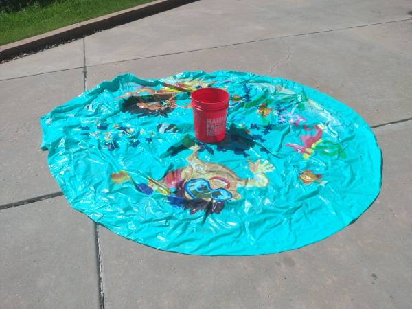 Photo Inflatable Pool and Slip n Slide Thingy Summer Backyard Fun $30