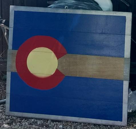 Large Colorado State flag, painted on wood. $30
