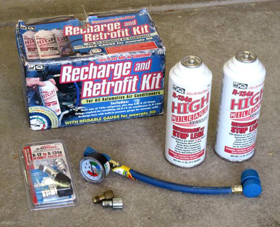 Photo R-12 fill hose kit and R-134a air conditioning recharge $20