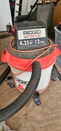 Ridgid wet dry shop vac 4.25 hp,12 gal $65