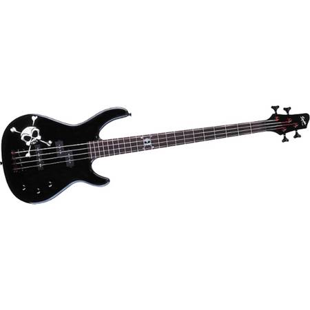 Photo Squier MB-4 Skull and Crossbones Electric Bass Guitar $250