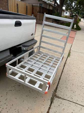 Photo Trailer Hitch Mount Aluminum Cargo  mobility Carrier With High Side Rails $175