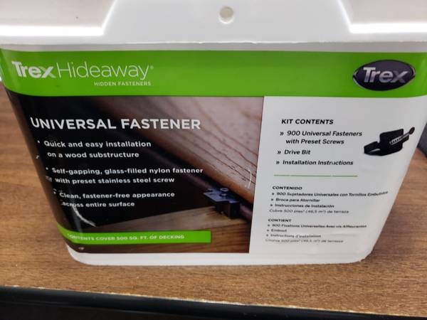 Photo Trex Hideaway Universal Fasteners $100
