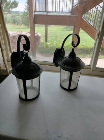 Photo Two Outdoor LED Wall Lanterns $40