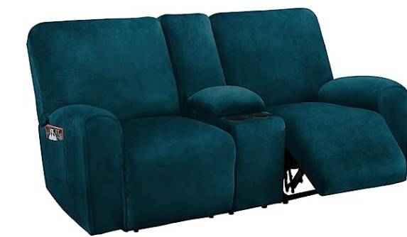Photo Ultimate Decor Reclining Love Seat with Middle Console Slipcover $85