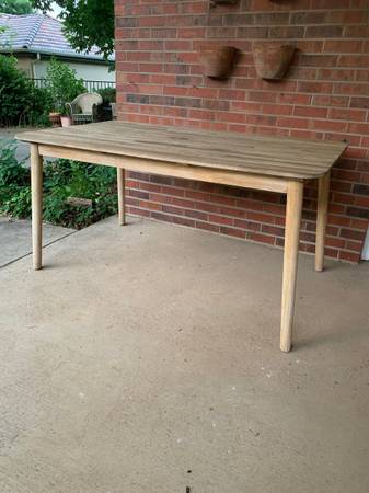 Photo Wood Outdoor Table by World Market $180