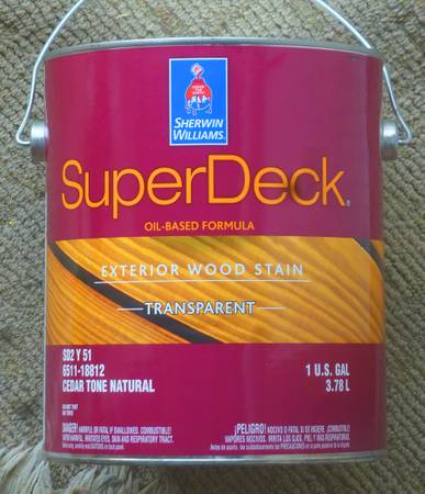 Photo Oil Base Exterior Stain  Super Deck  Cedar Tone  NEW  $75
