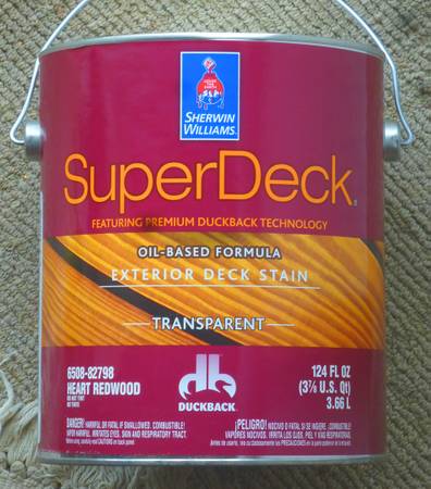 Photo Oil Base Exterior Stain  Super Deck  Heart Redwood  NEW  $75