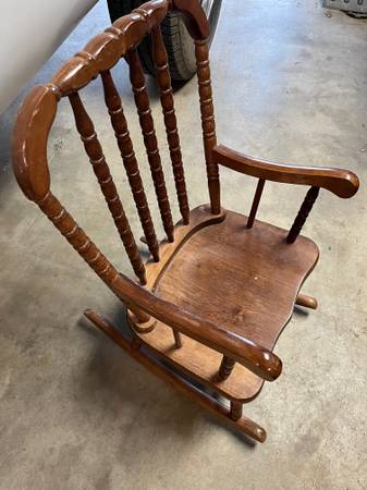 Photo kids rocking chair wood classic in great condition $25