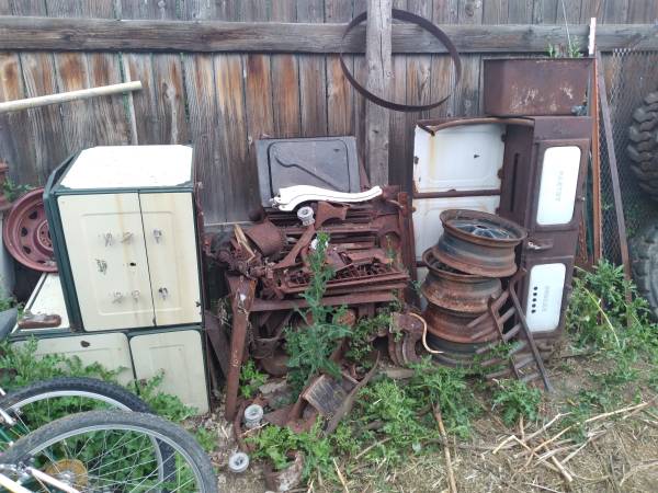 Photo old wood stove parts