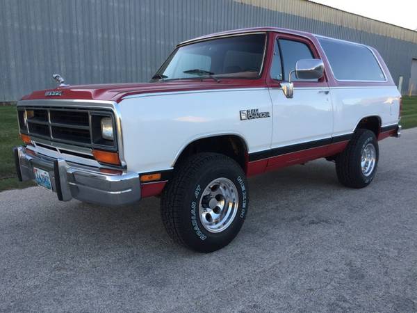 1990 DODGE RAMCHARGER 4X4 58,000 actual mi (RUST FREE WYOMING ORIG ...