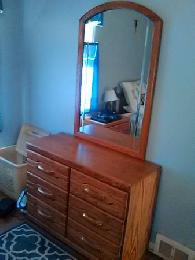 Golden Oak Dresser With Beveled Mirror 289 Springfield Mo
