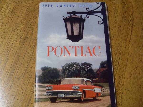 Photo 1958 Pontiac Owners Guide $10