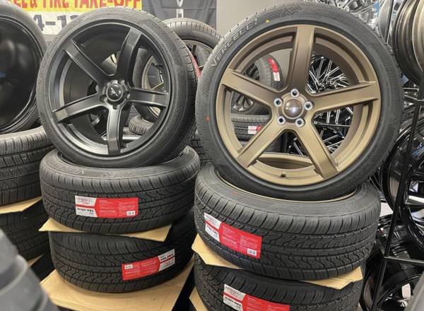 Photo 20 staggered Dodge Challenger wheels and tires brand new copper black $1,999