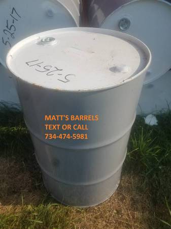 Photo 55 Gallon Steel Drum Burn Barrel BBQ Cooker Trash Can $20