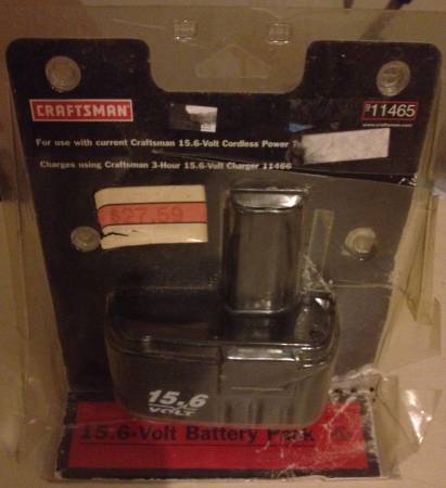 Photo CRAFTSMAN 15.6 volt 11465 Replacement Battery NOSNEW $18