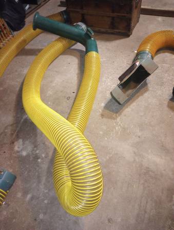 Photo Cyclone Rake power leaf vacuum urethane wire hose  mower deck adapter $250
