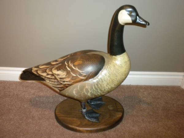 Photo Ducks Unlimited Decoy Goose - Don Profota Life Size Solid Wood - RARE $600