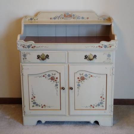 Photo Ethan Allen Hitchcock Dry Sink with Painted Stencils $400