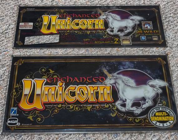 Photo IGT Enchanted Unicorn slot machine glass set $50
