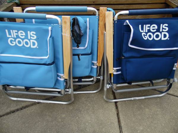 Photo Life is Good Beach Chairs (3 Position) --New With Tags-Half Price-- $25