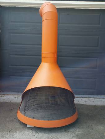 Photo Mid Century Modern Woodburning Cone Freestanding Fireplace $600