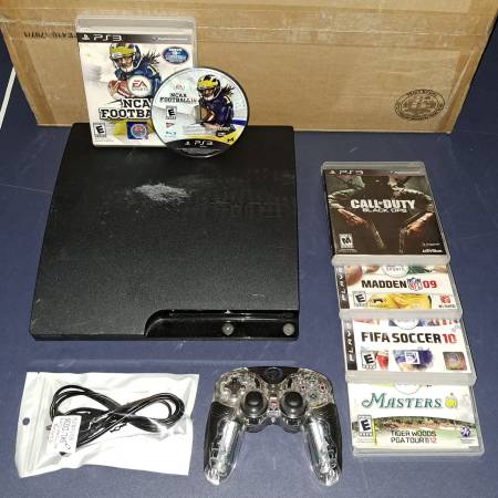 Photo Playstation 3 PS3 120GB Slim Console Bundle w NCAA College Football 14 $170