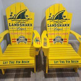 Photo Rare Margaritaville Adirondack Chairs, Landshark Lager $500