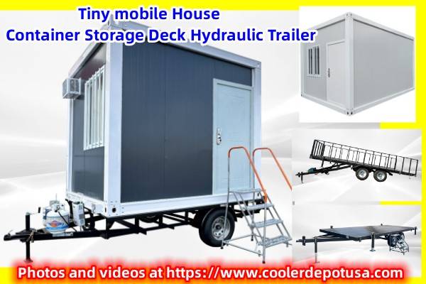 Photo Tiny mobile House Container Storage Deck Hydraulic Trailer $1,990