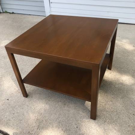 Vintage Mid Century Solid Wood Square Coffee or Side End Table Dunbar $100